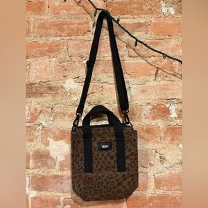 Vans Black and Brown Leopard Print Crossbody Bag